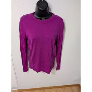 Banana Republic Women's Small Magenta‎ Crewneck Sweater Cotton Blend Lightweight